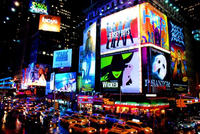 Like times square at night crossword