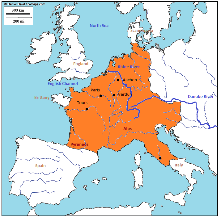 Map of europe in charlemagne's time