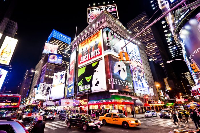 Like times square at night crossword