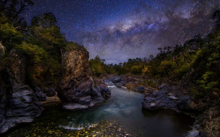 River celestial mirror milky way